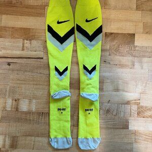 Men's Medium 6-8 Nike Elite Running Lightweight Long OTC Socks Volt Yellow